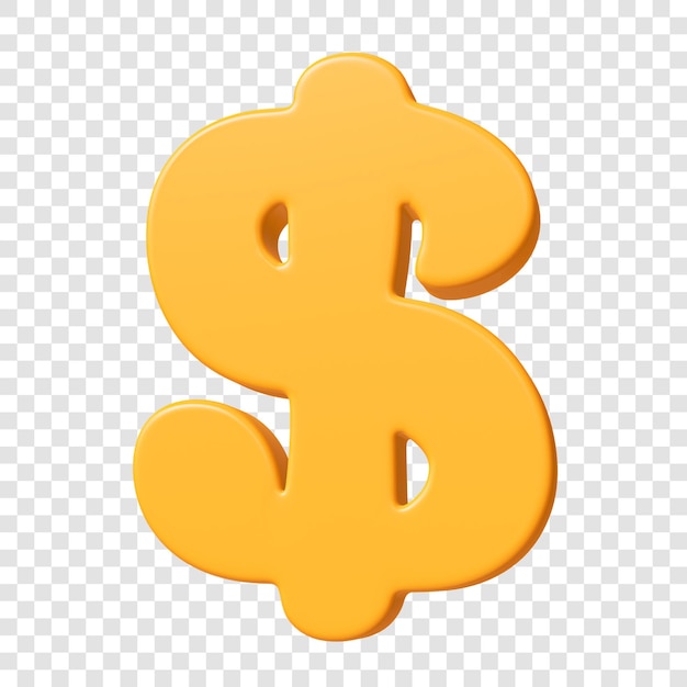 PSD 3d dollar symbol on transparent background