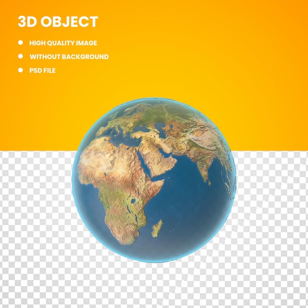PSD 3d earth globe model