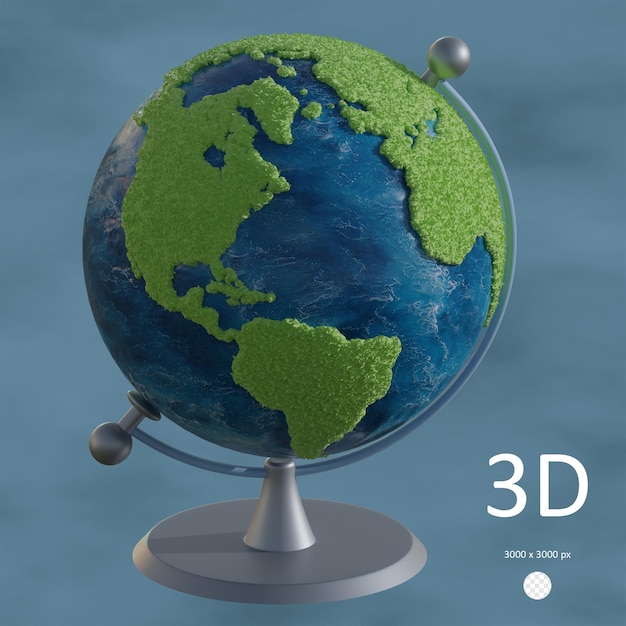 PSD psd 3d earth globe model