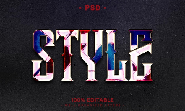 PSD psd 暗い抽象的な背景を持つ 3 d 編集可能なテキストとロゴ効果スタイルのモックアップ