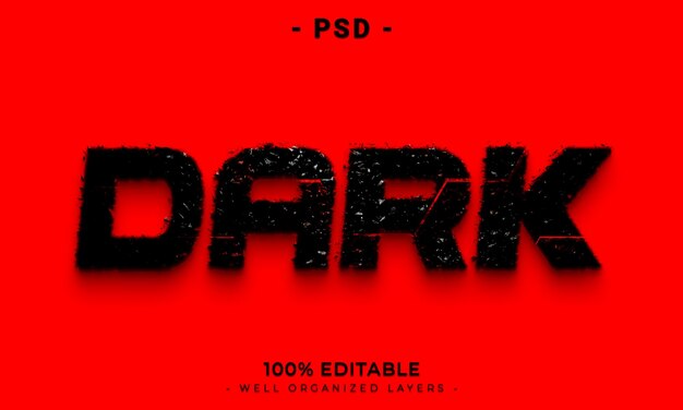 psd 3d editable text and logo effect style mockup with dark abstract background