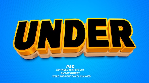 Psd under 3d editable text effect