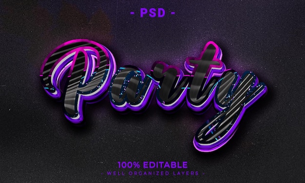 PSD psd 3d editable text and logo effect style mockup with dark abstract background