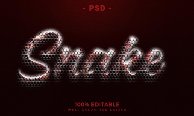 PSD mockup di stile effetto testo e logo modificabile psd 3d con sfondo astratto scuro