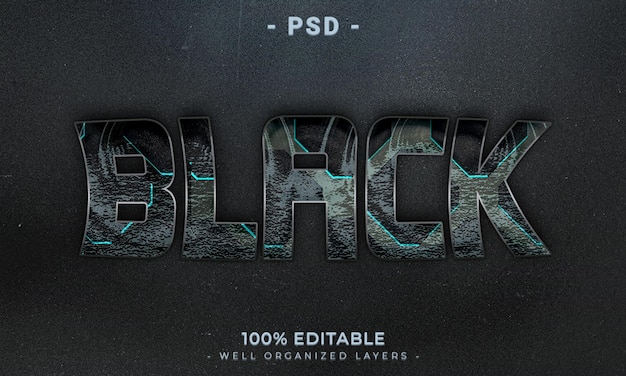 डार्क एब्स्ट्रैक्ट बैकग्राउंड के साथ PSD 3D संपादन योग्य टेक्स्ट और लोगो इफ़ेक्ट स्टाइल मॉकअप