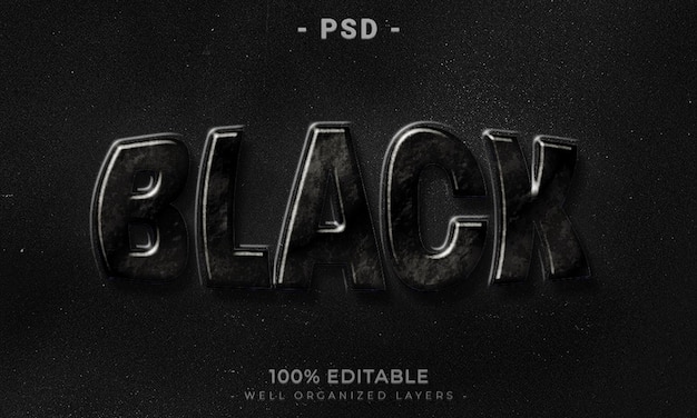 PSD psd 3d edytowalny tekst i makieta stylu efektu logo z ciemnym abstrakcyjnym tłem