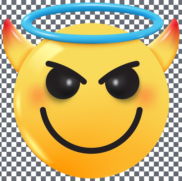 PSD 3D Emoji ikona na izolowanym i przezroczystym tle