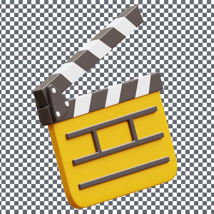 PSD 3D Film icon on Isolated and transparent background