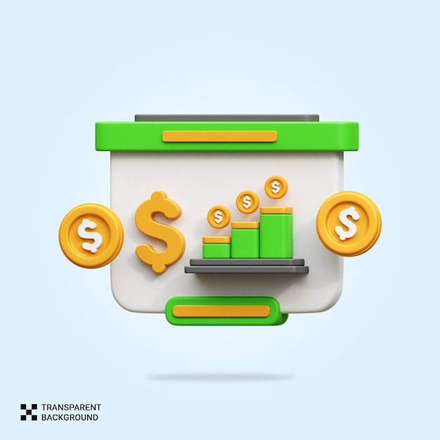 PSD psd 3d finance analysis icon