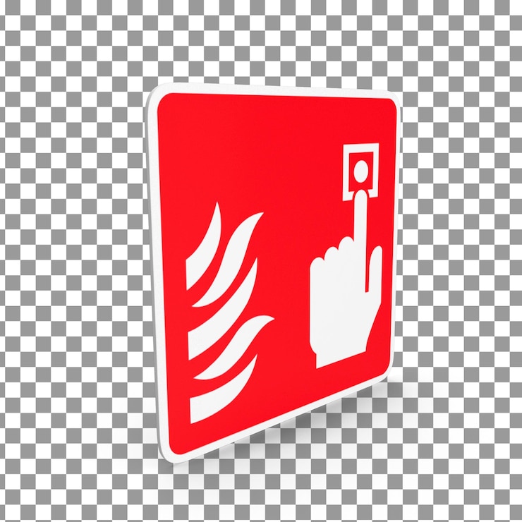 PSD psd 3d fire extinguisher alarm icon on isolated and transparent background