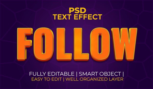 PSD psd 3d follow text effect