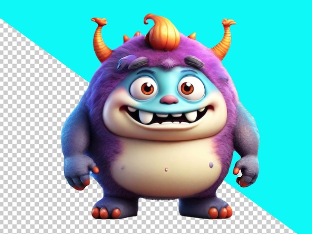 PSD psd of a 3d funny cute monster