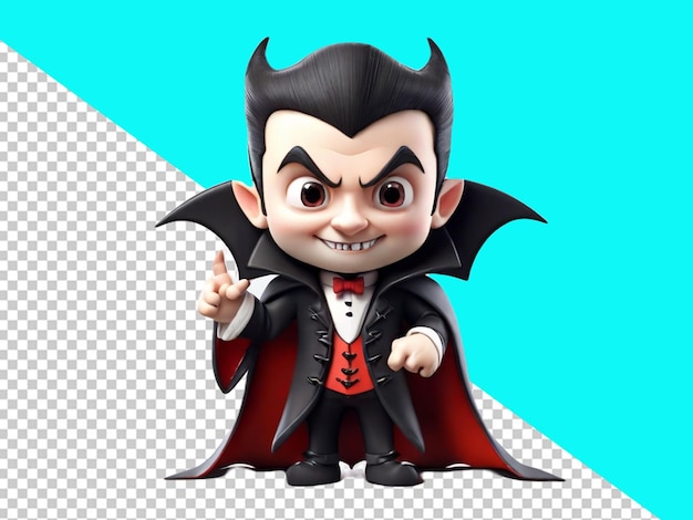 PSD psd of a 3d funny dracula funny cartoon character