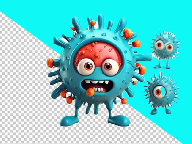 PSD psd of a 3d funny monster virus