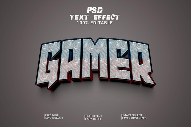 Psd 3d текстовый эффект геймера