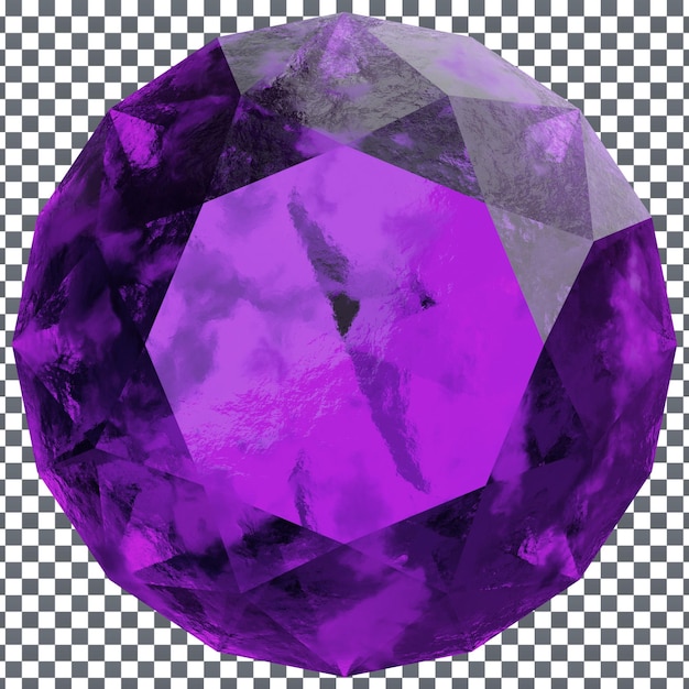 PSD psd 3d gem stone icon on isolated and transparent background