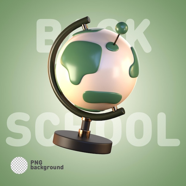 PSD psd 3d geography earth education illustration premium psd