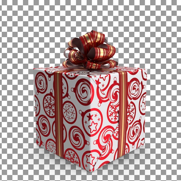 PSD rendering della scatola regalo psd 3d su sfondo isolato e trasparente