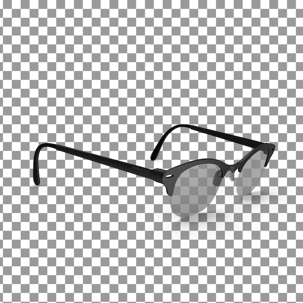 psd 3d glasses black on isolated and transparent background