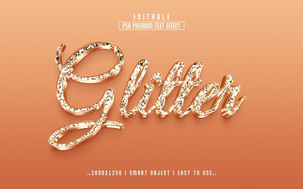 PSD psd 3d glitter psd text effect style editable