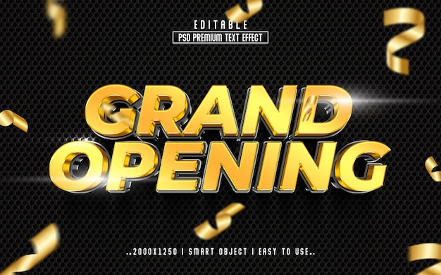 Psd 3d grand opening psd text effect style editable