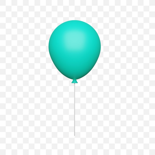 PSD palloncino di compleanno con palloncino di elio verde 3d psd