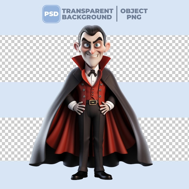 Psd 3d halloween dracula-vampier