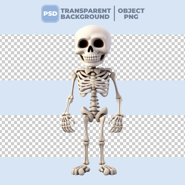 PSD laboratorio di scienze dello scheletro di halloween 3d psd