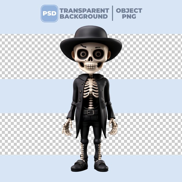 PSD psd 3dハロウィーンスケルトンウェアブラック