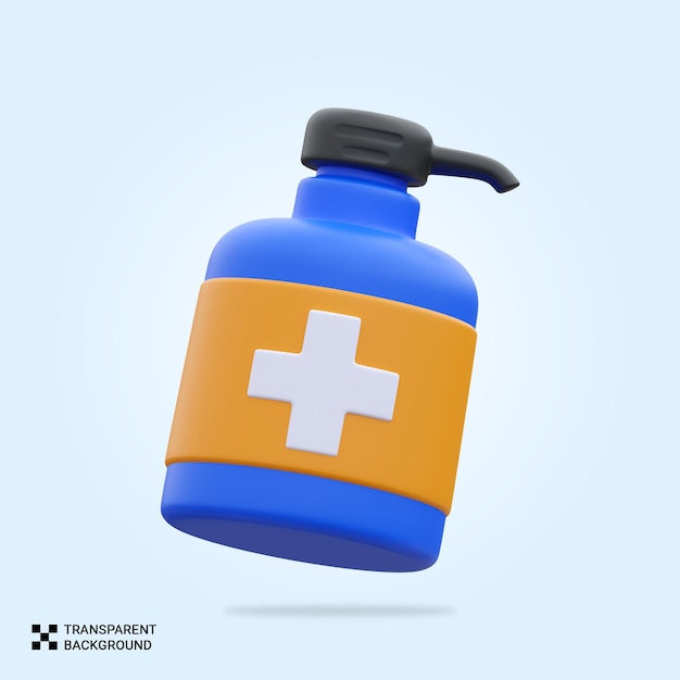 Psd 3d hand sanitizer icon