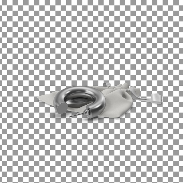 PSD 3D Handle Template on isolated and transparent background