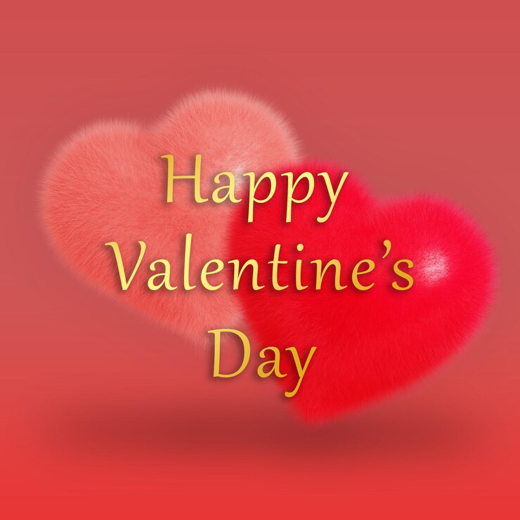 PSD psd 3d happy valentine's day with red and pink love banner mockup
