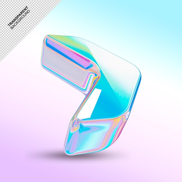 PSD psd 3d holographic glass arrow shape