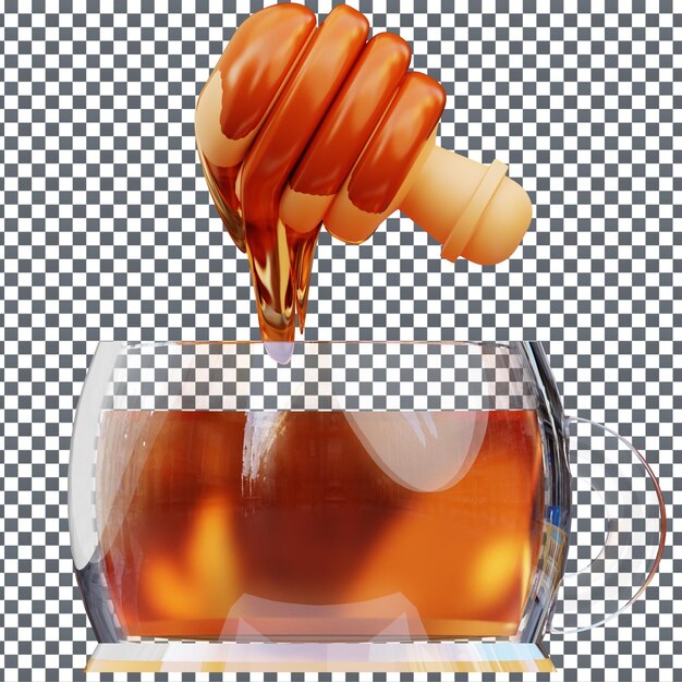 Psd 3d honey icon on isolated and transparent background