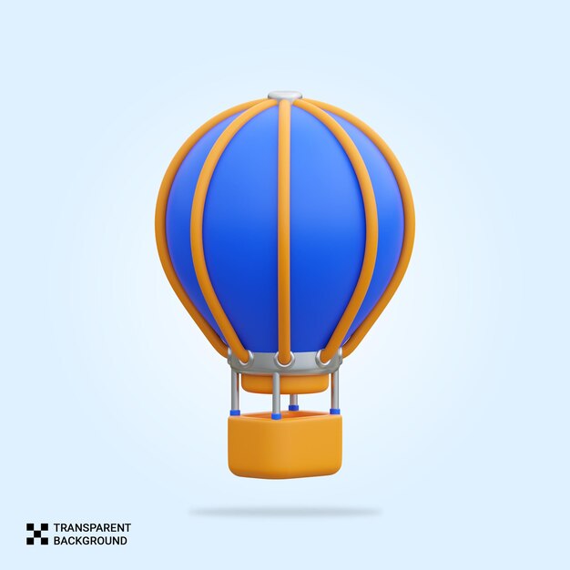 Psd 3d hot air balloon icon