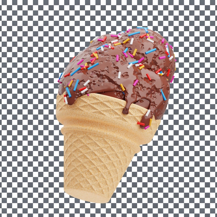 PSD psd 3d ice cream icon on isolated and transparent background