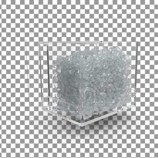 Psd 3d ice cube icon on isolated and transparent background