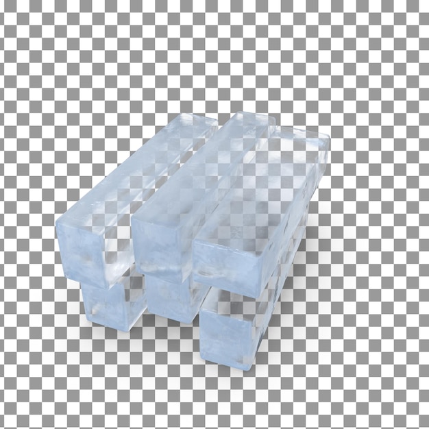 PSD psd 3d ice cube on isolated and transparent background