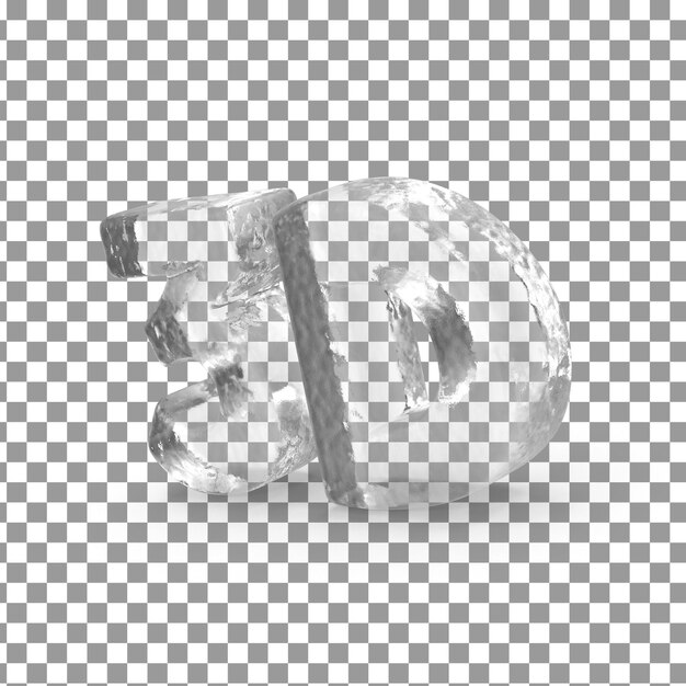 PSD psd 3d ice icon on isolated and transparent background