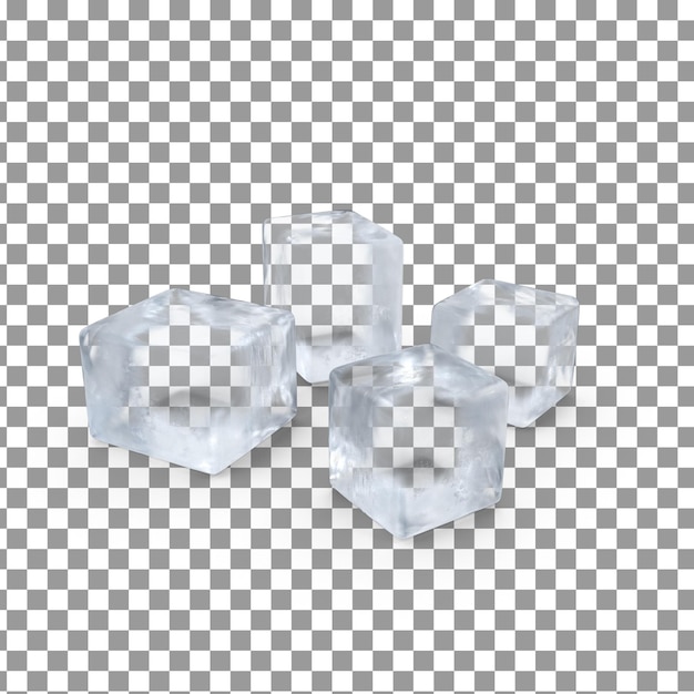 PSD 격리되고 투명한 배경의 psd 3d icecubes