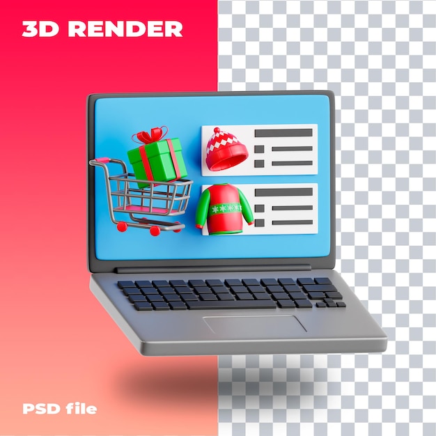 PSD psd 3d иконка 3d рендеринг высокого разрешения иллюстрация нового года рождество