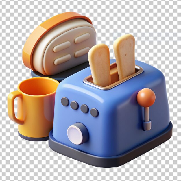 PSD psd 3d icon of furniture with toaster
