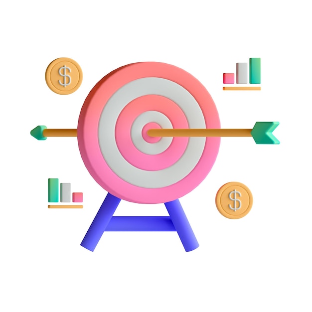 PSD psd 3d icon goal target