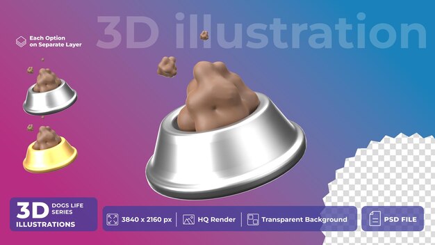 PSD psd 3d アイコン ペットライフ ペットフード プレート漫画のスタイル