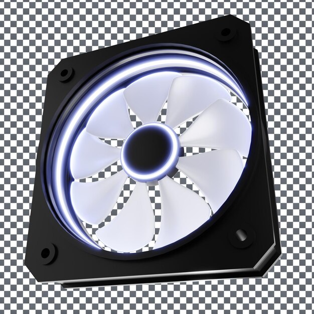 PSD psd 3d icon van koelventilator op geïsoleerde en transparante achtergrond