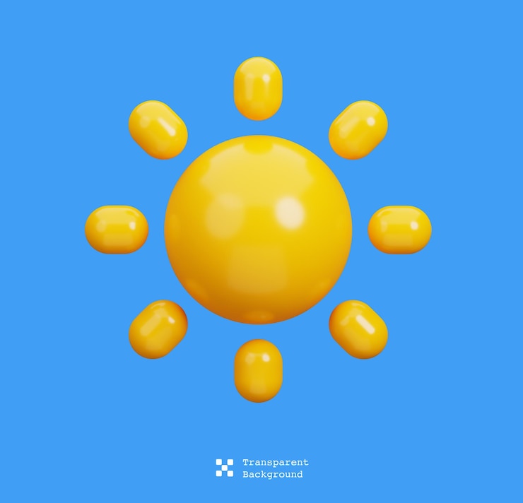 PSD psd 3d icon for weather conditions with sun weather forecast icon concept