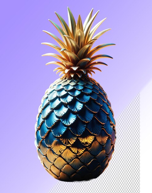 PSD psd 3d-illustratie ananas geïsoleerd op doorzichtige achtergrond