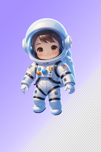 PSD psd 3d-illustratie astronaut geïsoleerd op transparante achtergrond