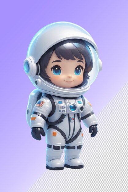 PSD psd 3d-illustratie astronaut geïsoleerd op transparante achtergrond