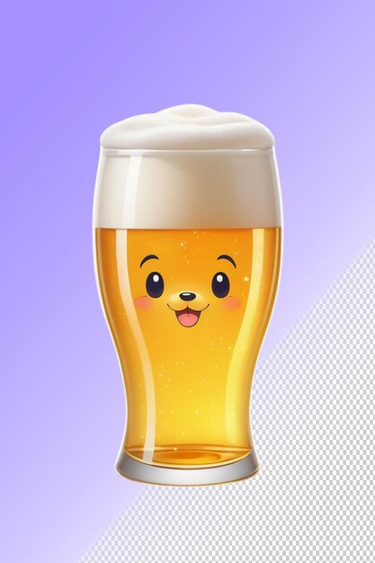 Psd 3d-illustratie bier geïsoleerd op doorzichtige achtergrond